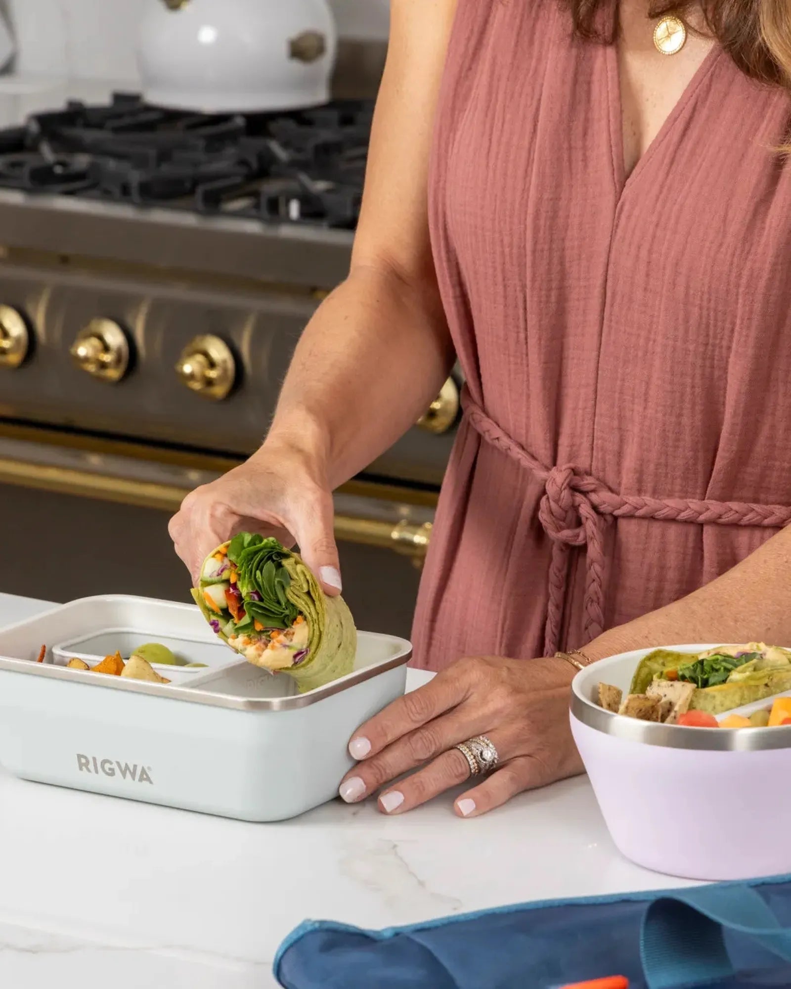 Custom stainless steel 36-oz bento box lunch container - 9